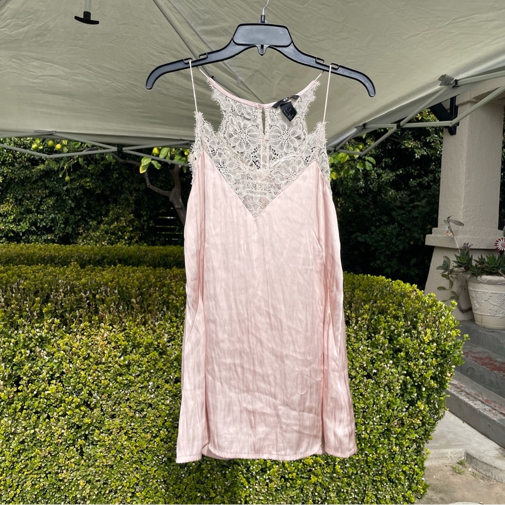 H&M Pink and White Lace Tank Top